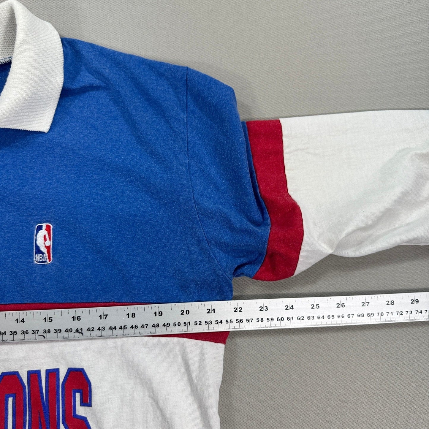 Vintage Detroit Pistons Polo Shirt Nutmeg Mills mens Large Basketball