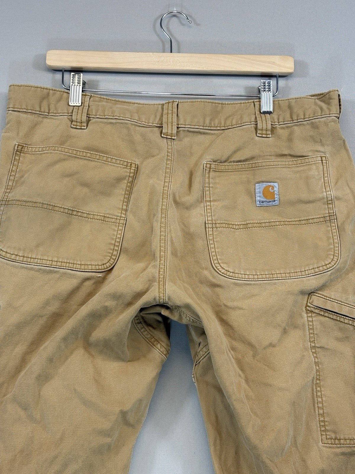 Carhartt Canvas Double Knee Brown Work Pants mens 38x30 Relaxed Fit Rugged