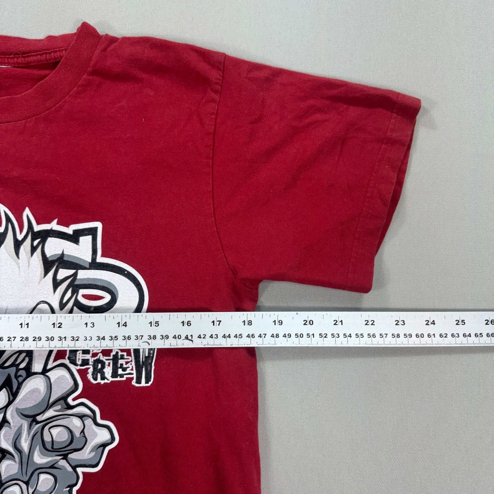 No Rules Crew T-Shirt One Eye Jack Graphic Print Size Small Red Short Sleeve