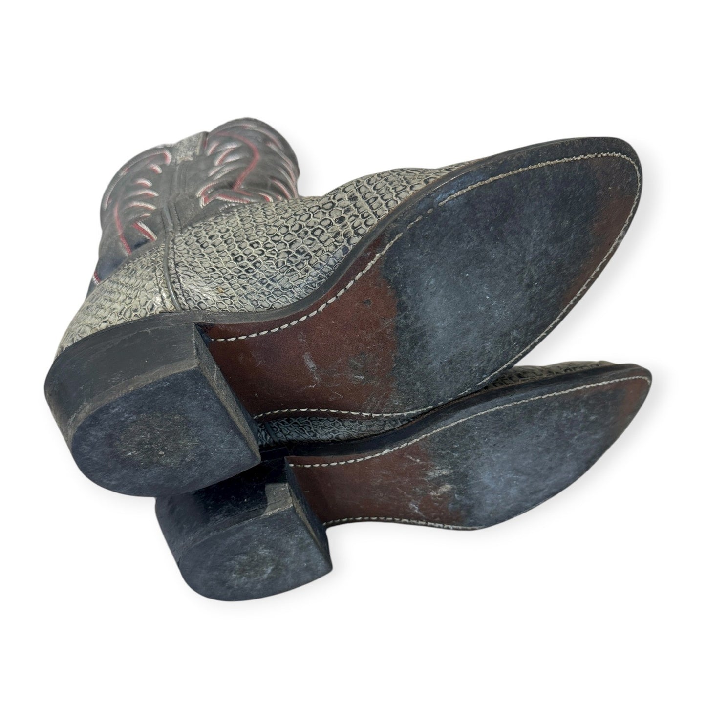 Durango Python Cowboy Boots Mens 8.5 Gray Snakeskin Leather Western