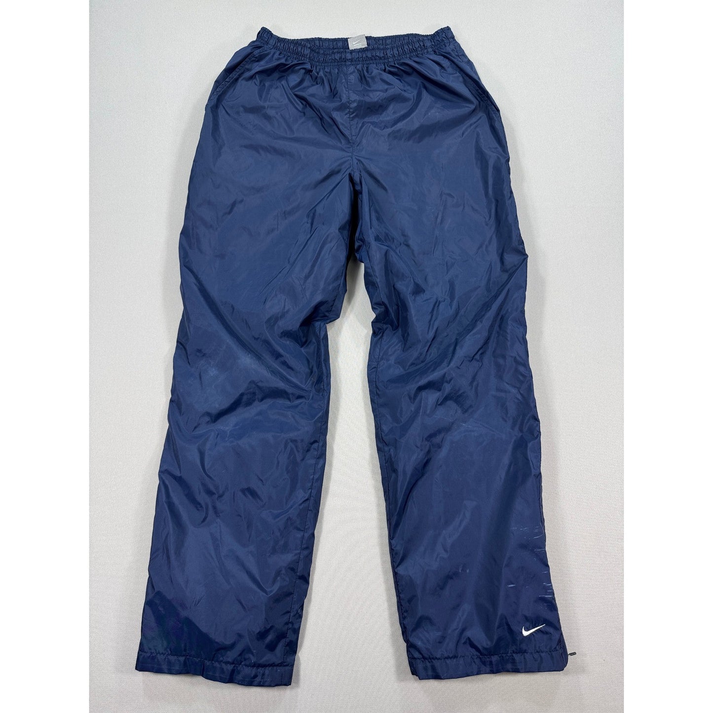 Vintage Nike Track Pants mens Large Navy Blue Windbreaker Ankle Zipped Athletic