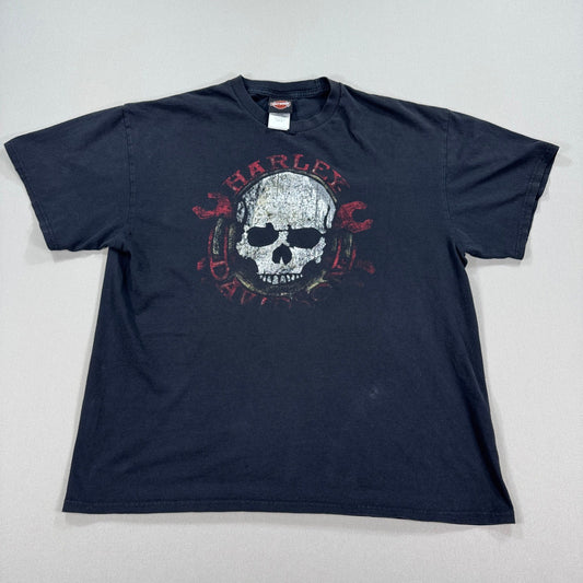 VTG Harley Davidson Graphic Skull T-Shirt mens XL Blackbridge Cambridge RARE
