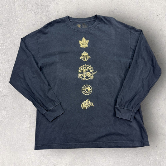 OVO x Toronto Raptors T-Shirt Drake Night Long Sleeve mens Large Black Crewneck