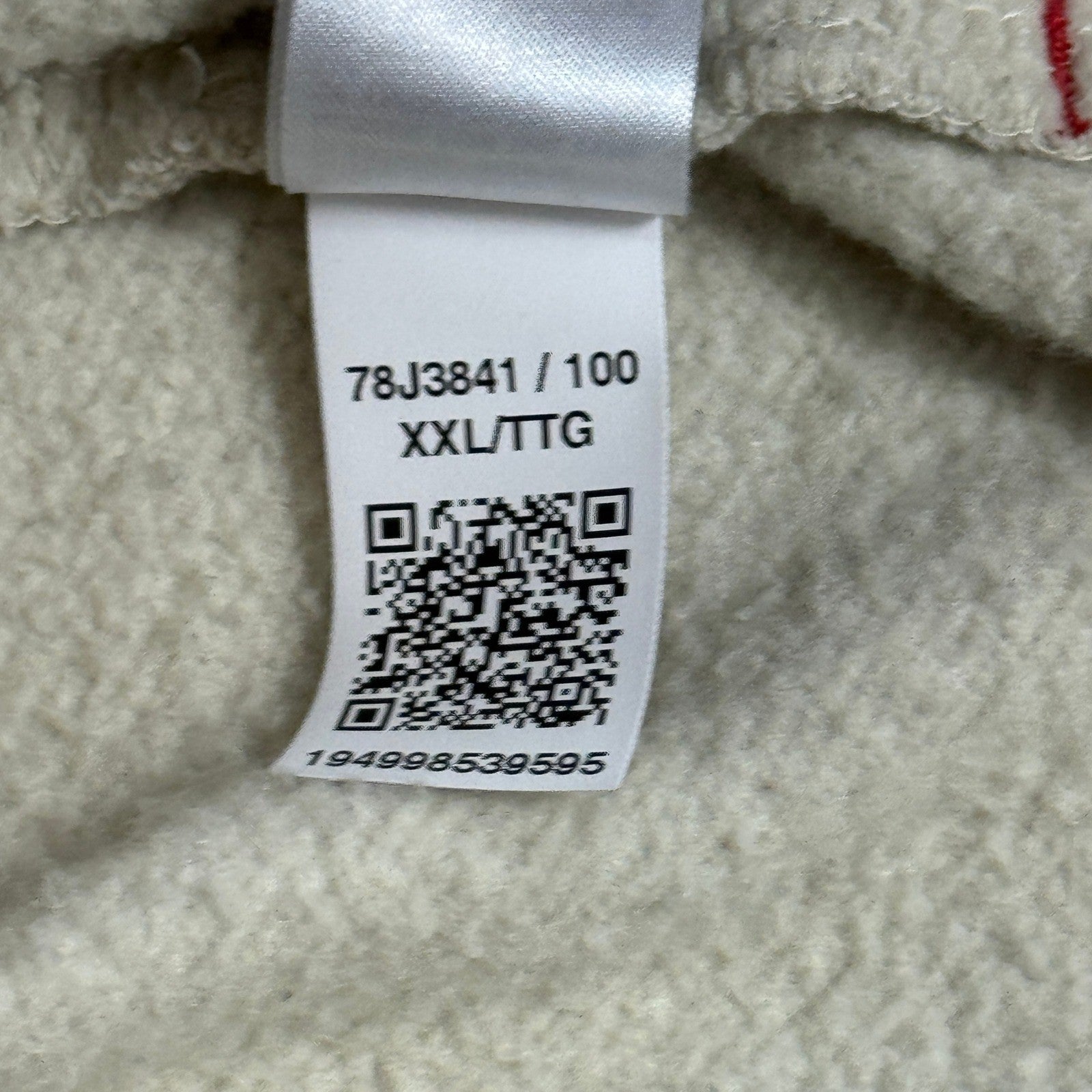 Tommy Jeans Pullover Mock Neck Sweatshirt Beige Logo Minimalist mens 2XL