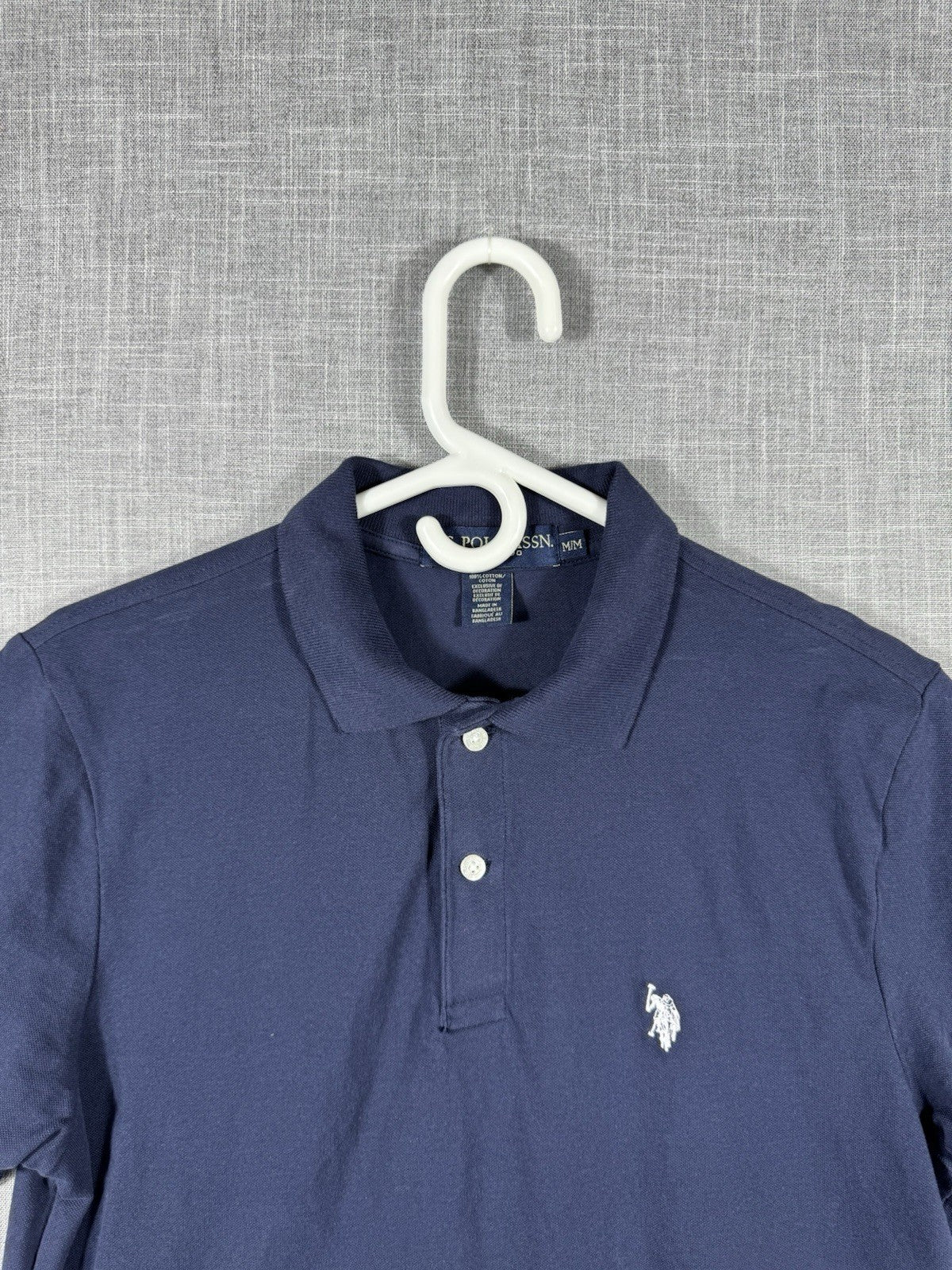 US Polo Assn Regular Fit Polo Shirt Blue Mens Medium 100% Cotton Short Sleeve
