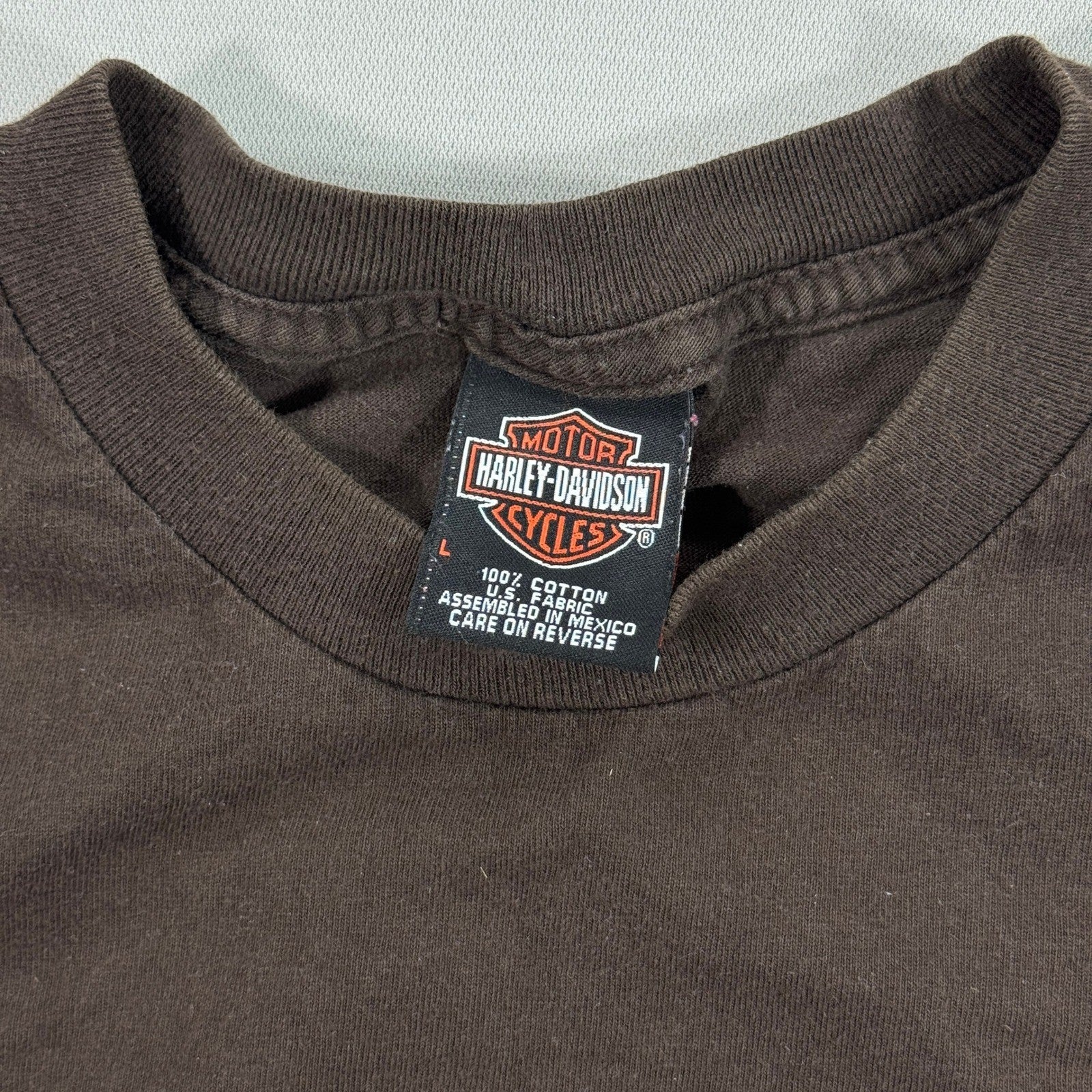 VTG Harley Davidson Shirt Niagara Falls New York Mens Large Brown Umbrella Girl