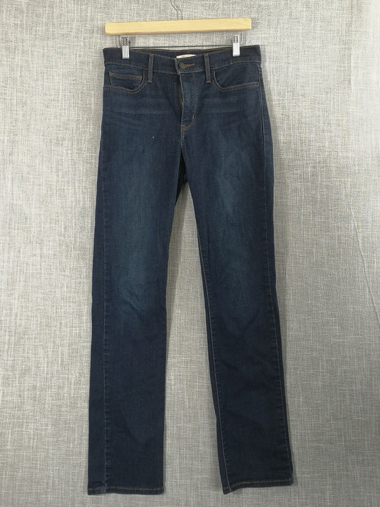 Levi Strauss Slimming Straight Dark Blue Jeans Mens 29x32