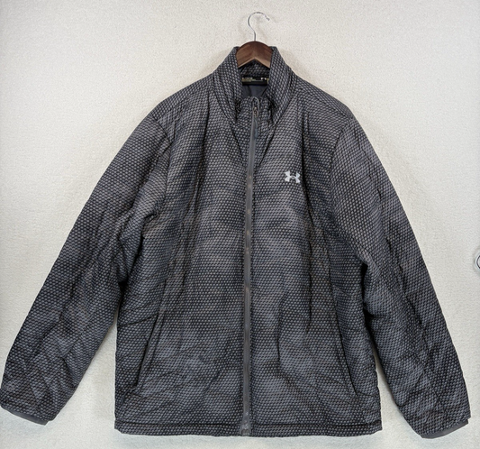 Under Armour Puffer Jacket mens XL Black ColdGear Reactor Full Zip Lightweight