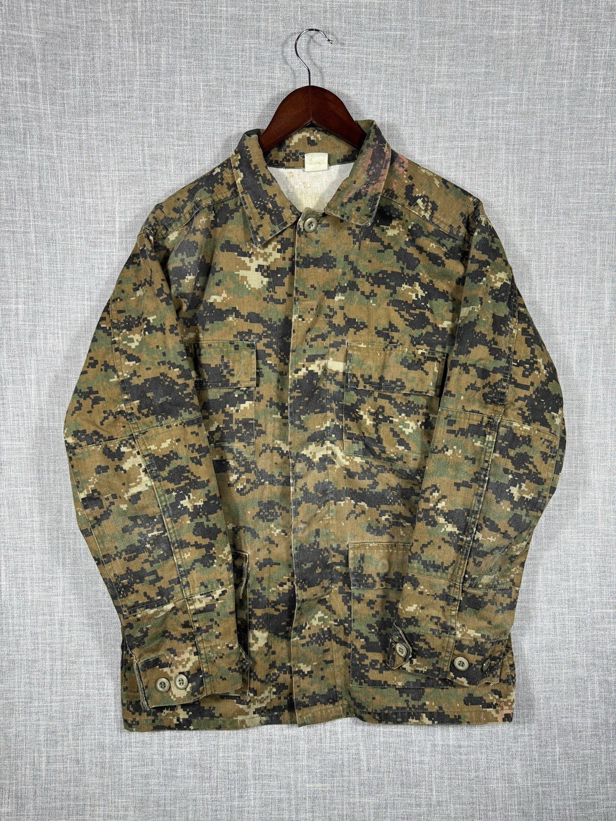 Vintage Canadian Military Digital Camo Combat Jacket Button Up Men’s Unknown Siz