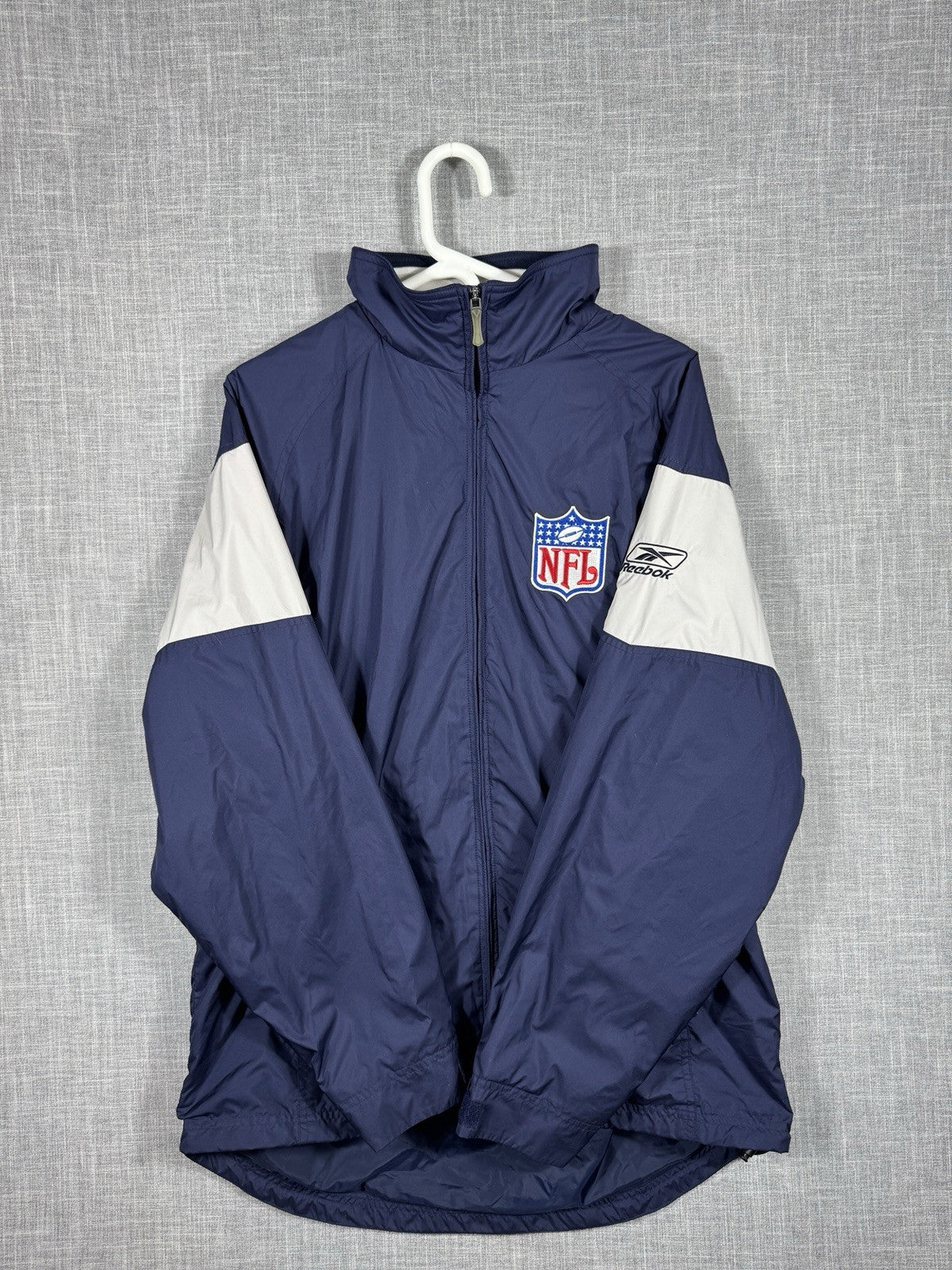 Adidas NFL Team Apparel On Field Windbreaker Full Zip Size Medium Navy Blue
