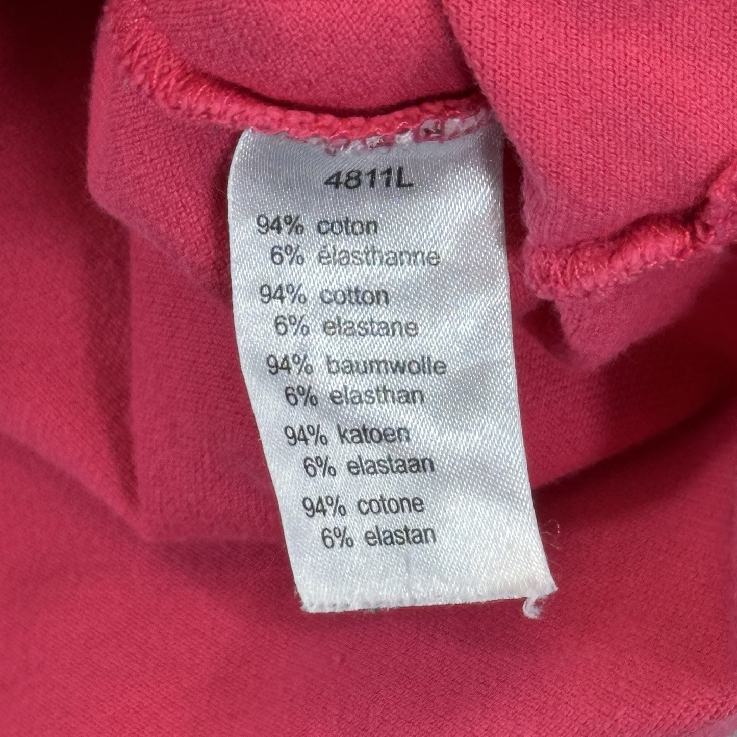 Lacoste Slim Fit Mini Cotton Piqué Polo Womens Size 42 Pink Shirt Stretch