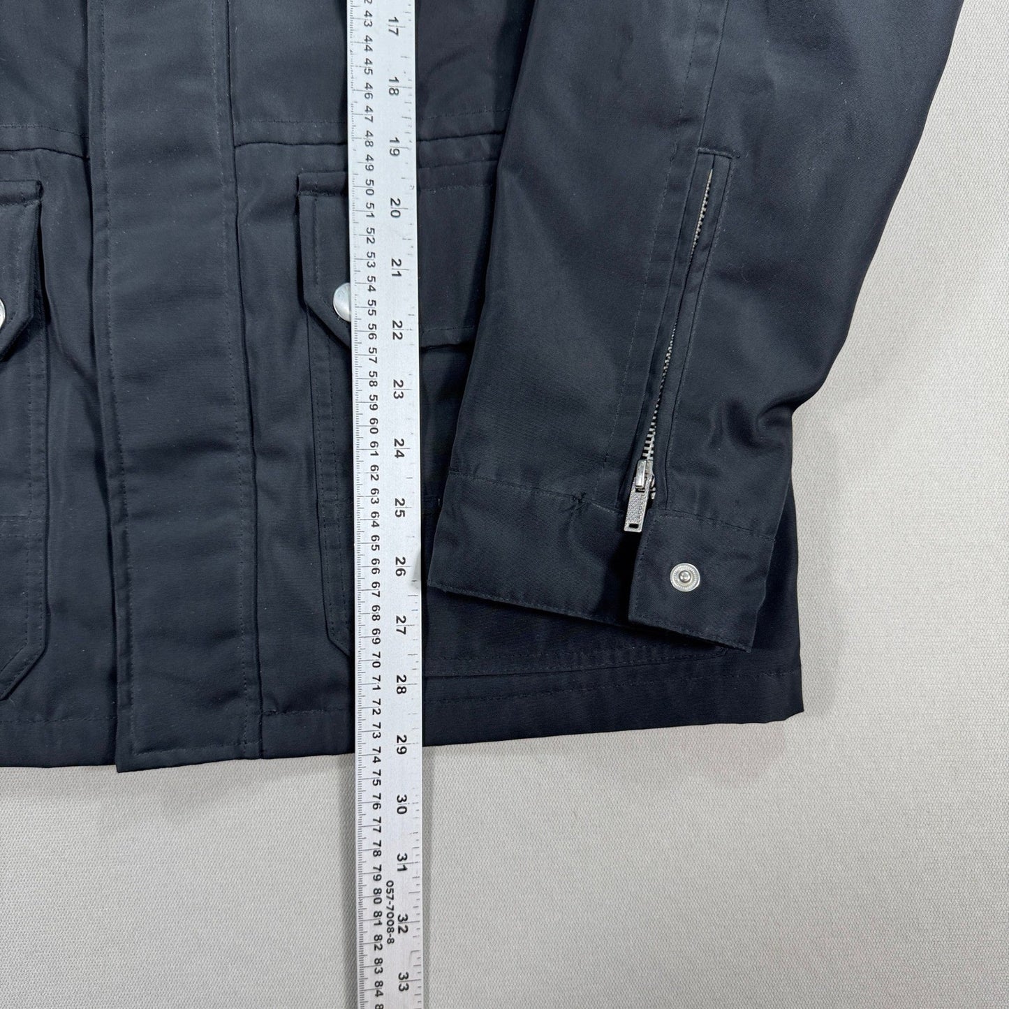 Lacoste Insulated Jacket Stow Away Hood Mens 50/4(M) Black Full Zip Four Pockets