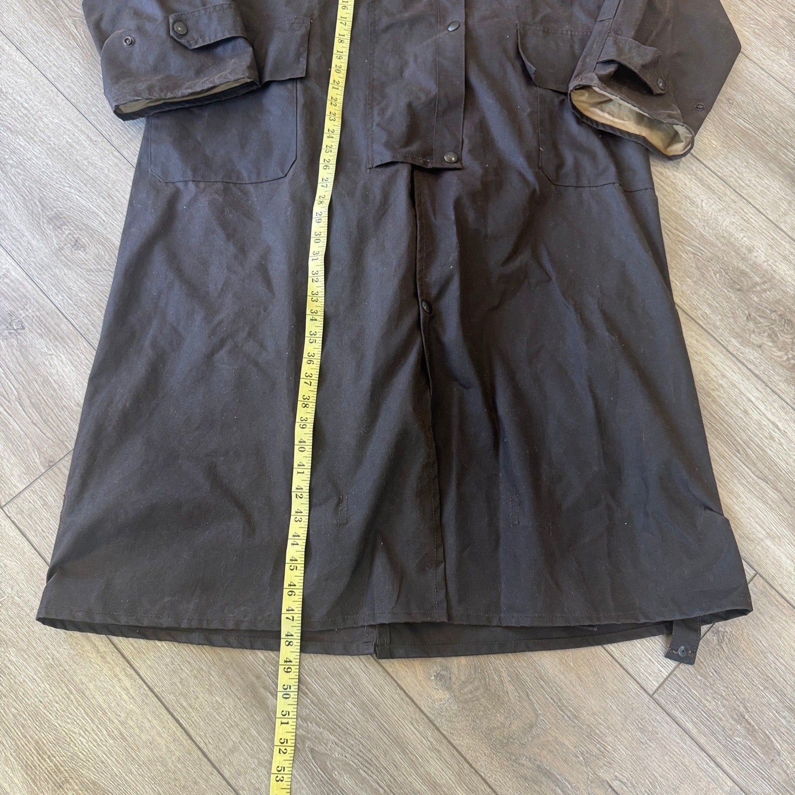 Driza Bone Vintage Australian Coat Waxed Oilskin mens Medium Duster Dark Brown