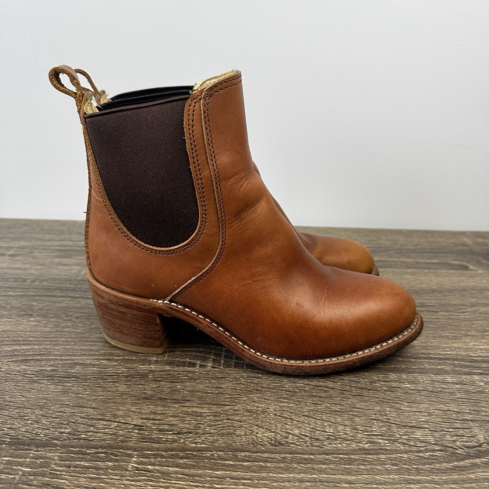 Red Wing Harriet Boots Womens 7.5B Pecan Boundary Brown Leather Heeled Ankle