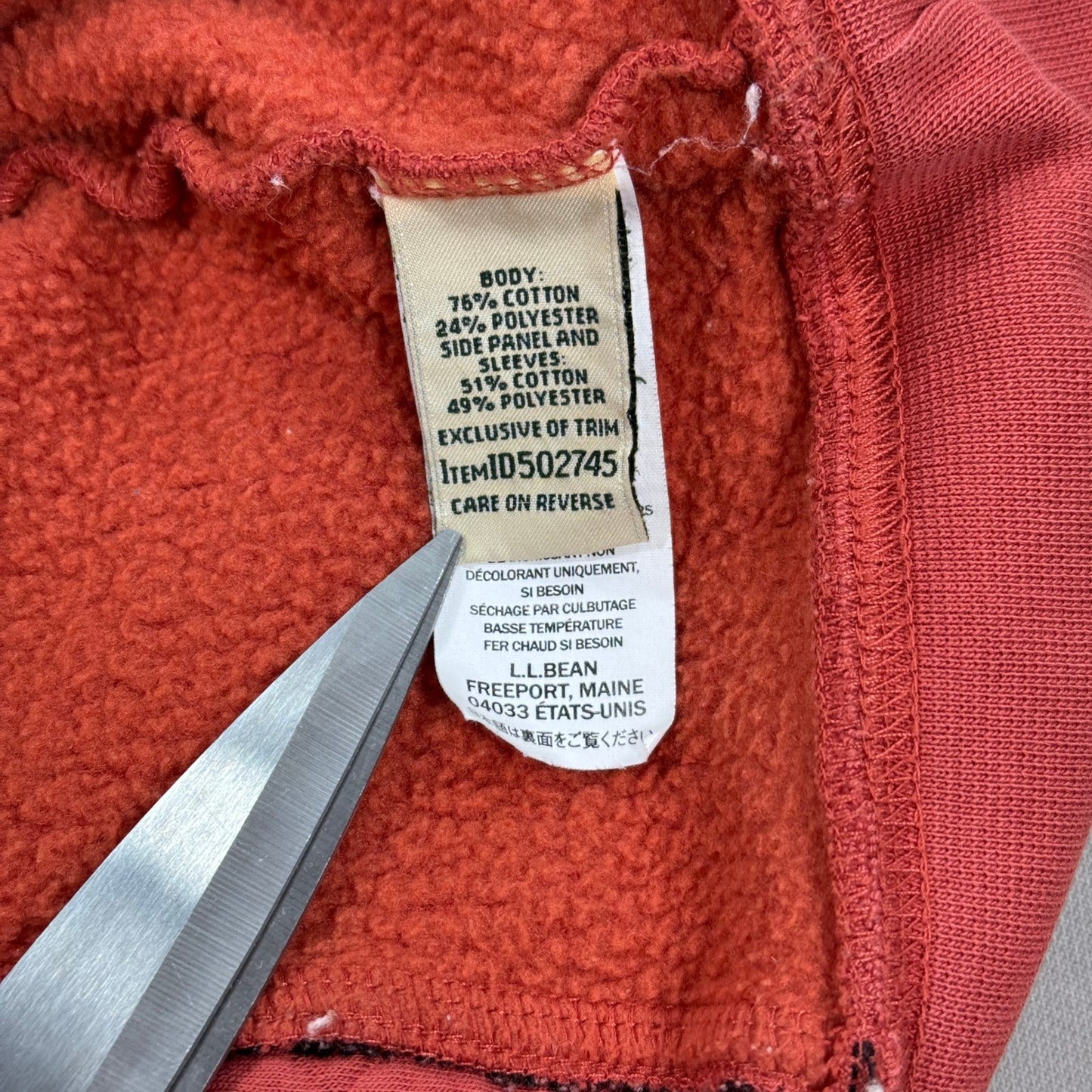 LL Bean Quilted Pullover Womens Medium Quarter Zip Red Long Sleeve