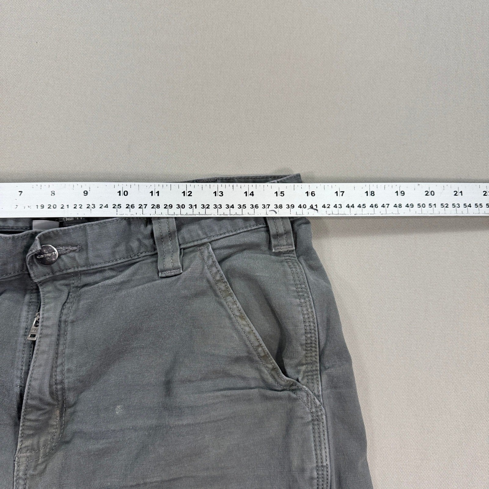 Carhartt Relaxed Fit Work Shorts Canvas Rugged Flex mens Size 34 Gray Ripstop