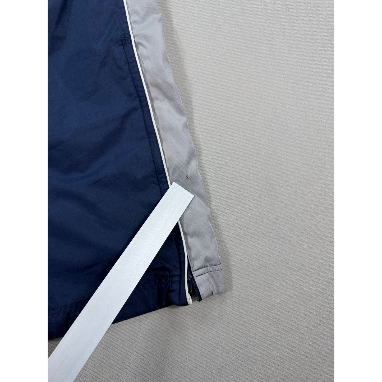 Vintage Nike Track Pants mens Small Navy Blue Gray Lined Ankle Zip Windbreaker