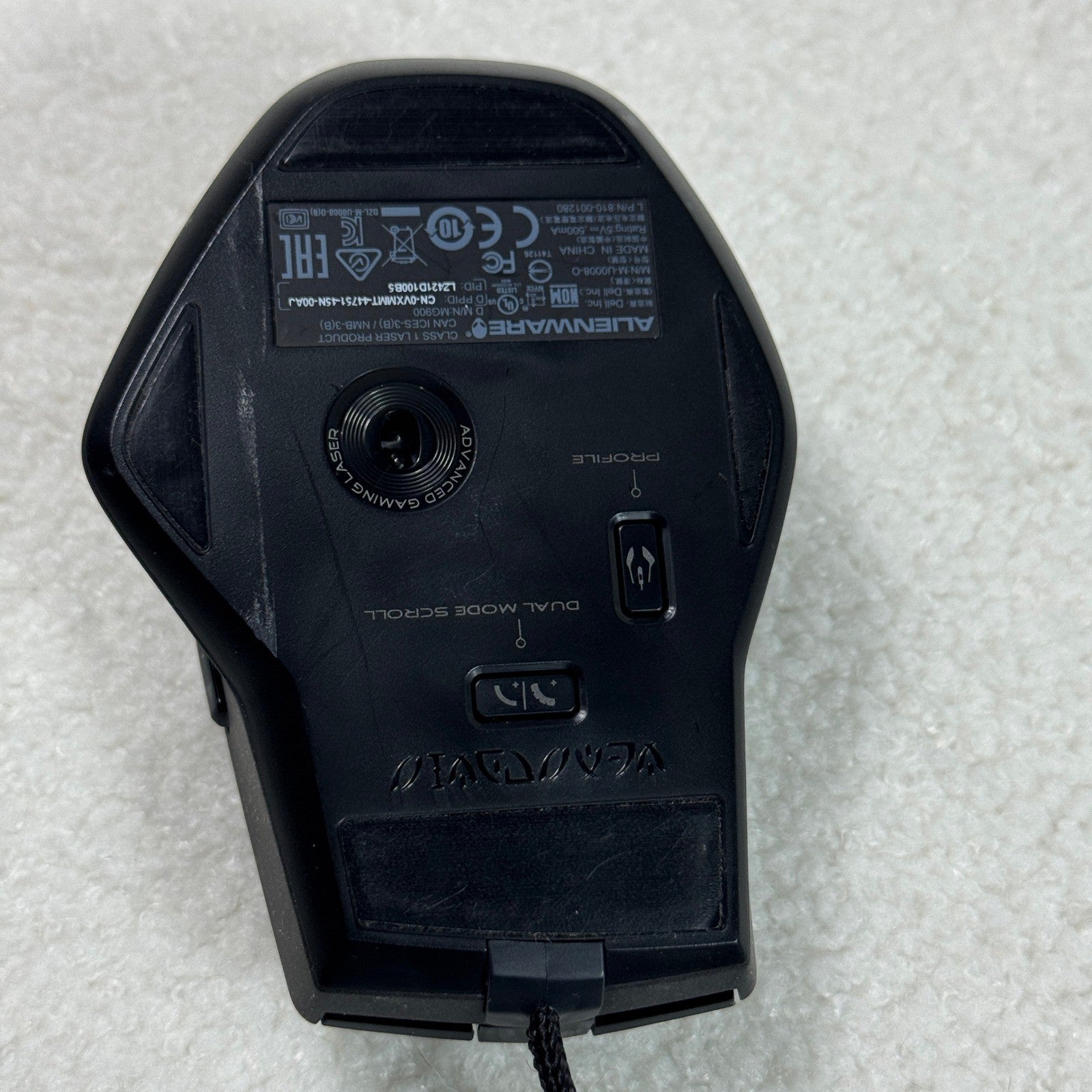 Alienware Tactx 9 Advanced Gaming Mouse Wired USB Dual Mode Scroll Black