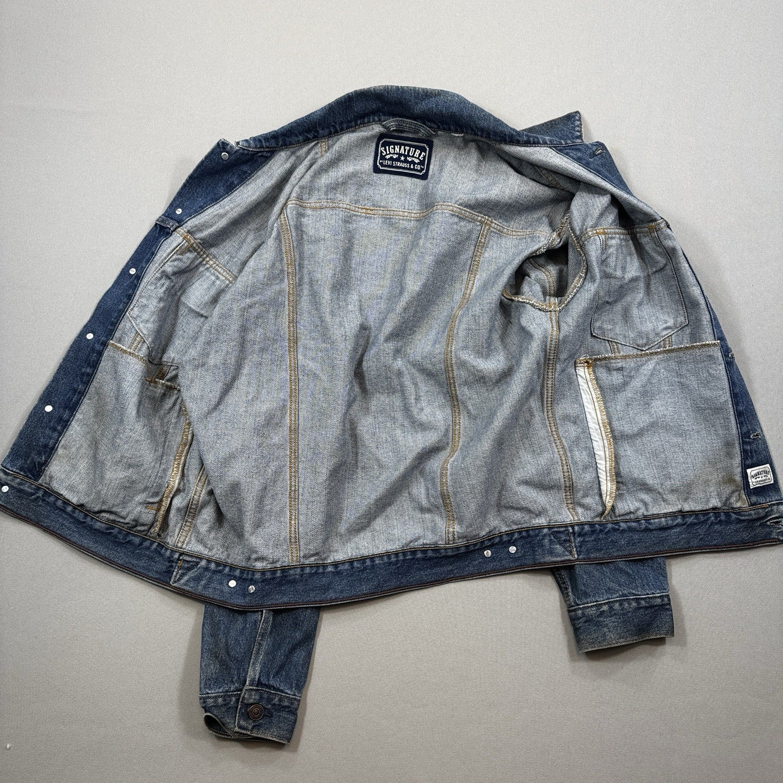 Levi's Signature C704 Jacket mens Medium Blue Denim Button