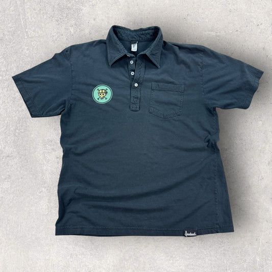 Ironhead Rat Rod Custom Parts Polo Shirt Mens Large Black Regular Fit Cotton USA