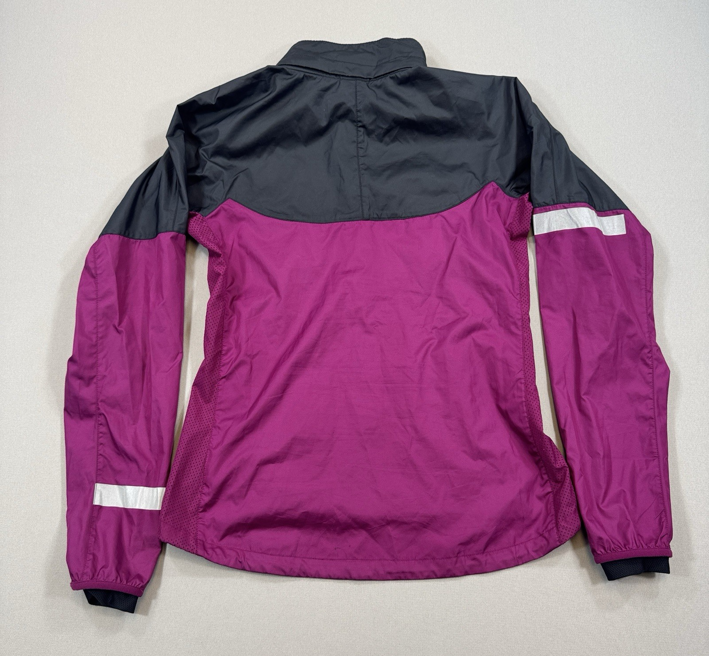 Vintage Nike Running Jacket Womens Small Purple Black Full Zip Windbreaker