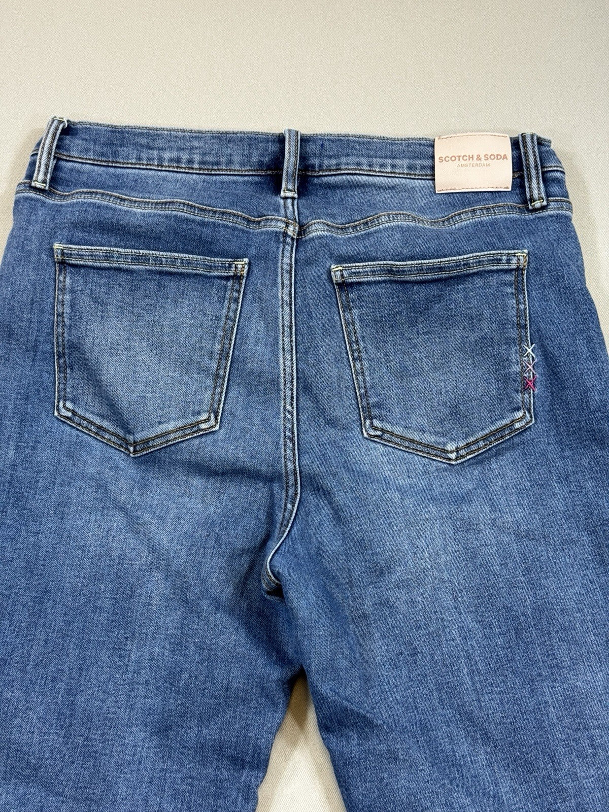 Scotch & Soda Amsterdam Jeans Womens Size 12 Blue Denim Loose Fit Tapered Baggy