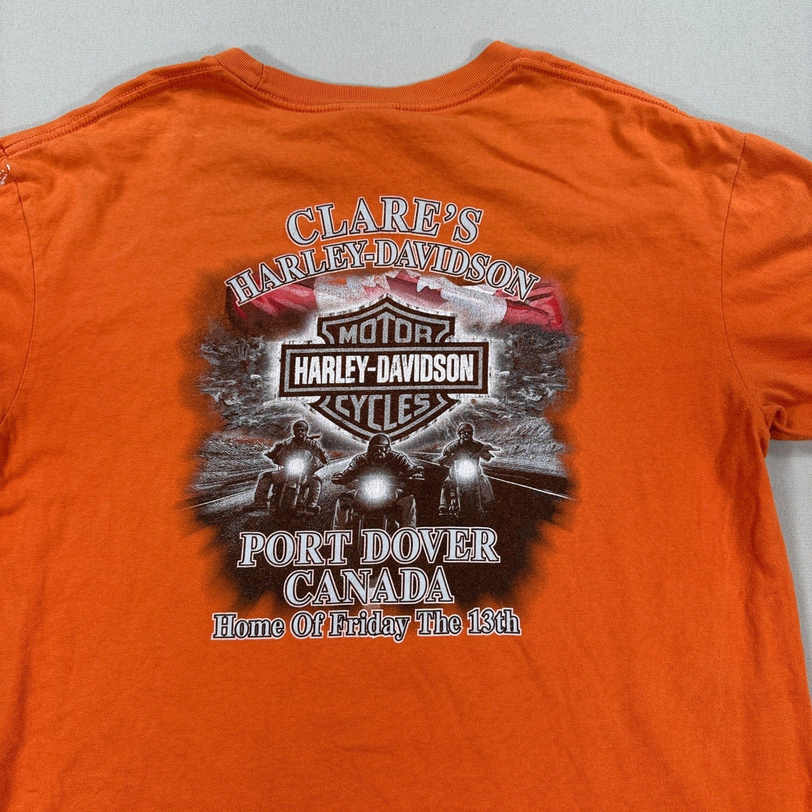 Harley Davidson T-Shirt 2012 Port Dover Friday The 13 mens XL Orange