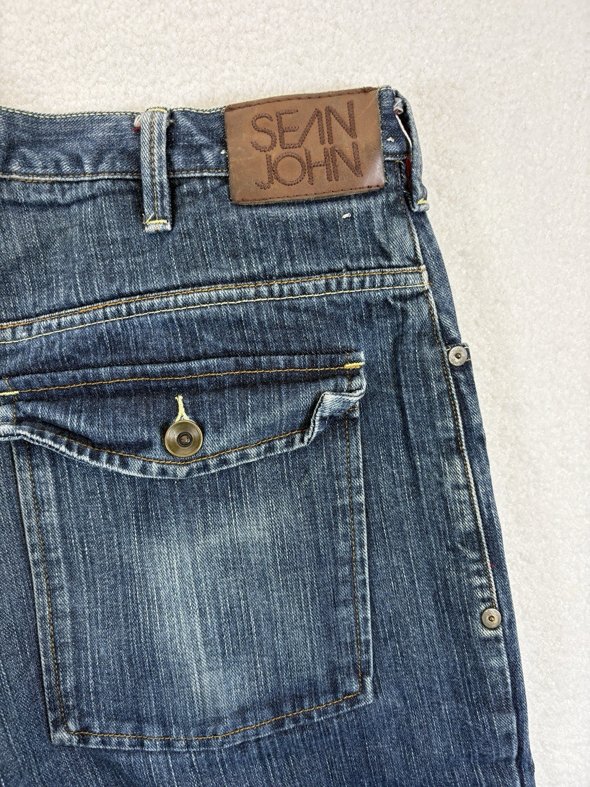Sean John Jeans Y2K Mens 38 Baggy Blue Denim Straight Leg Relaxed Fit