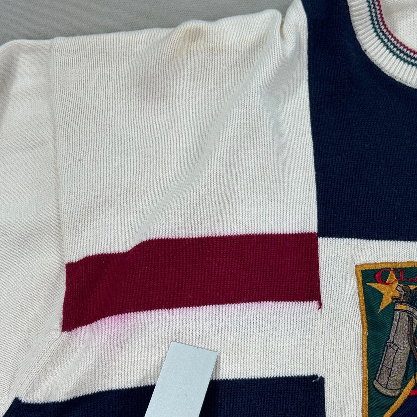 VTG 90s Cotton Traders Golf Sweater mens Medium Colorful Knitted Fall Spring