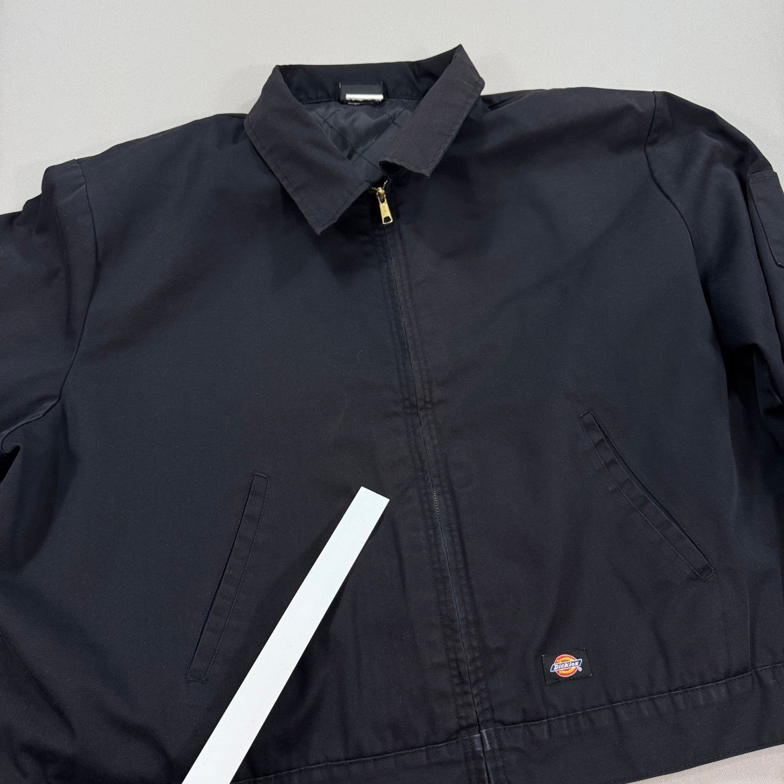 Dickies Eisenhower Work Jacket Mens 4XL Black Quilt Lined Coat Full Zip Up