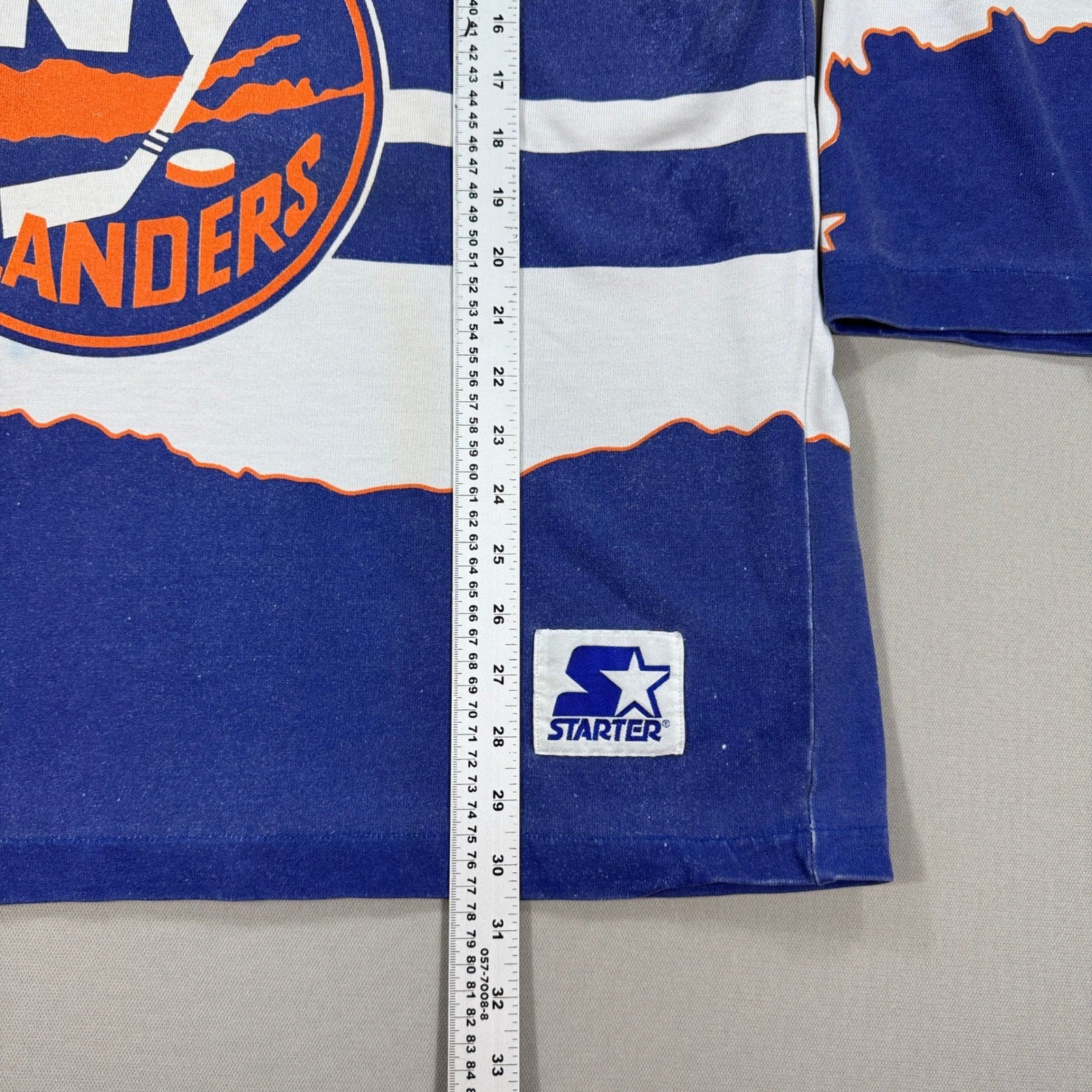 RARE VTG 90s NHL New York Islanders Starter Hockey Jersey AOP SIZE Large