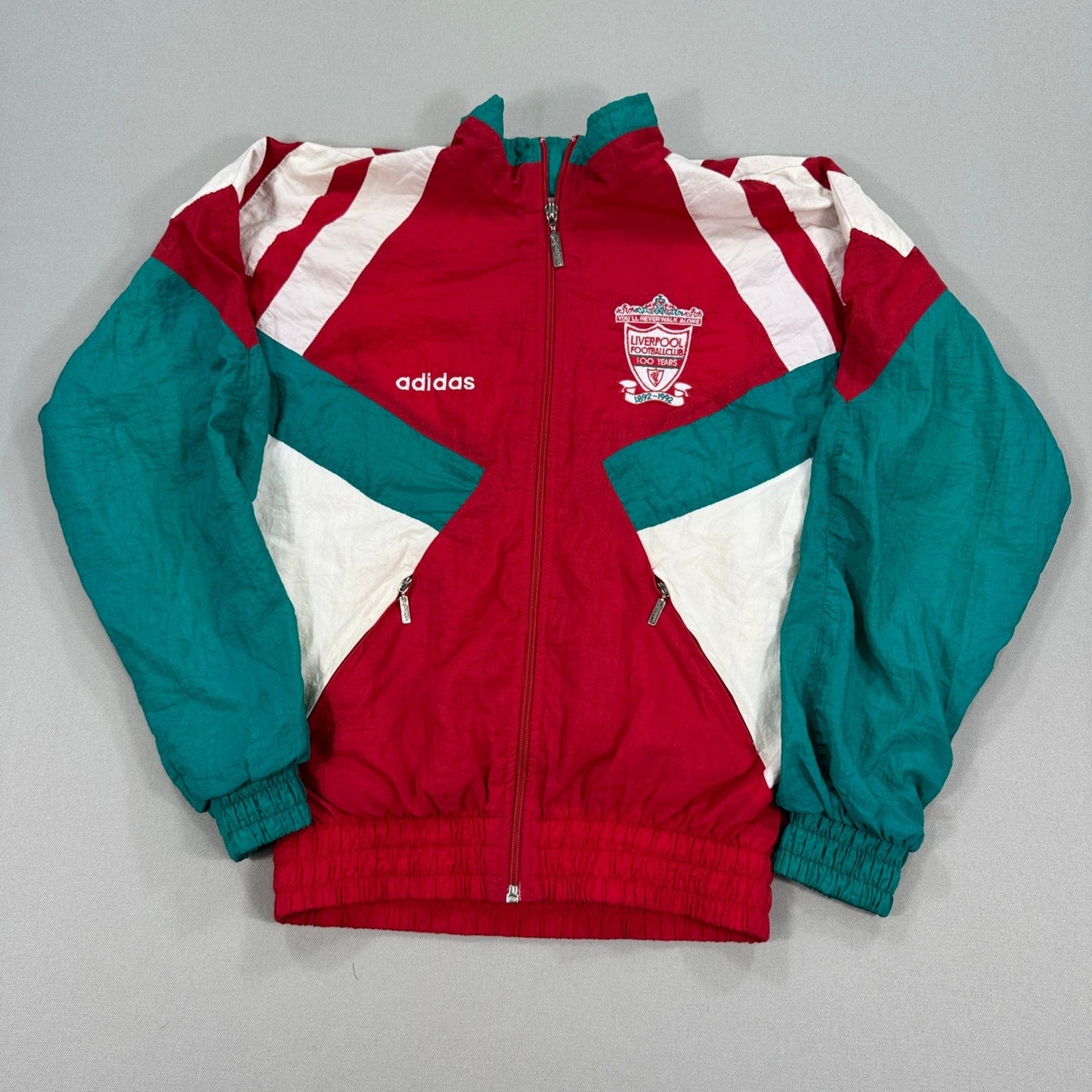 RARE Liverpool FC 1892-1992 Adidas Centenary Tracksuit Jacket Vintage 90's 2XS