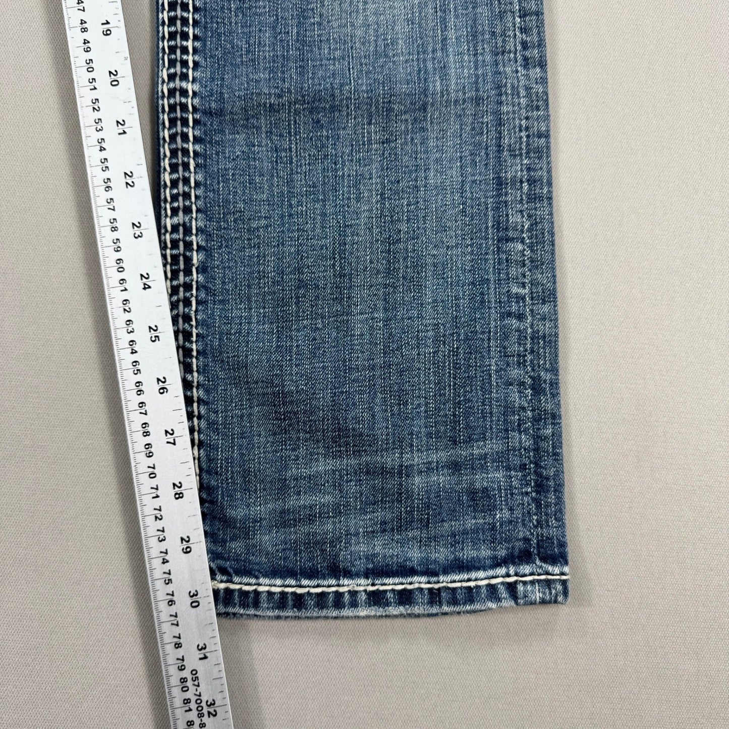 Rock Revival Jeans Bootcut mens Size 31 Blue Denim Distressed Made for Buckle