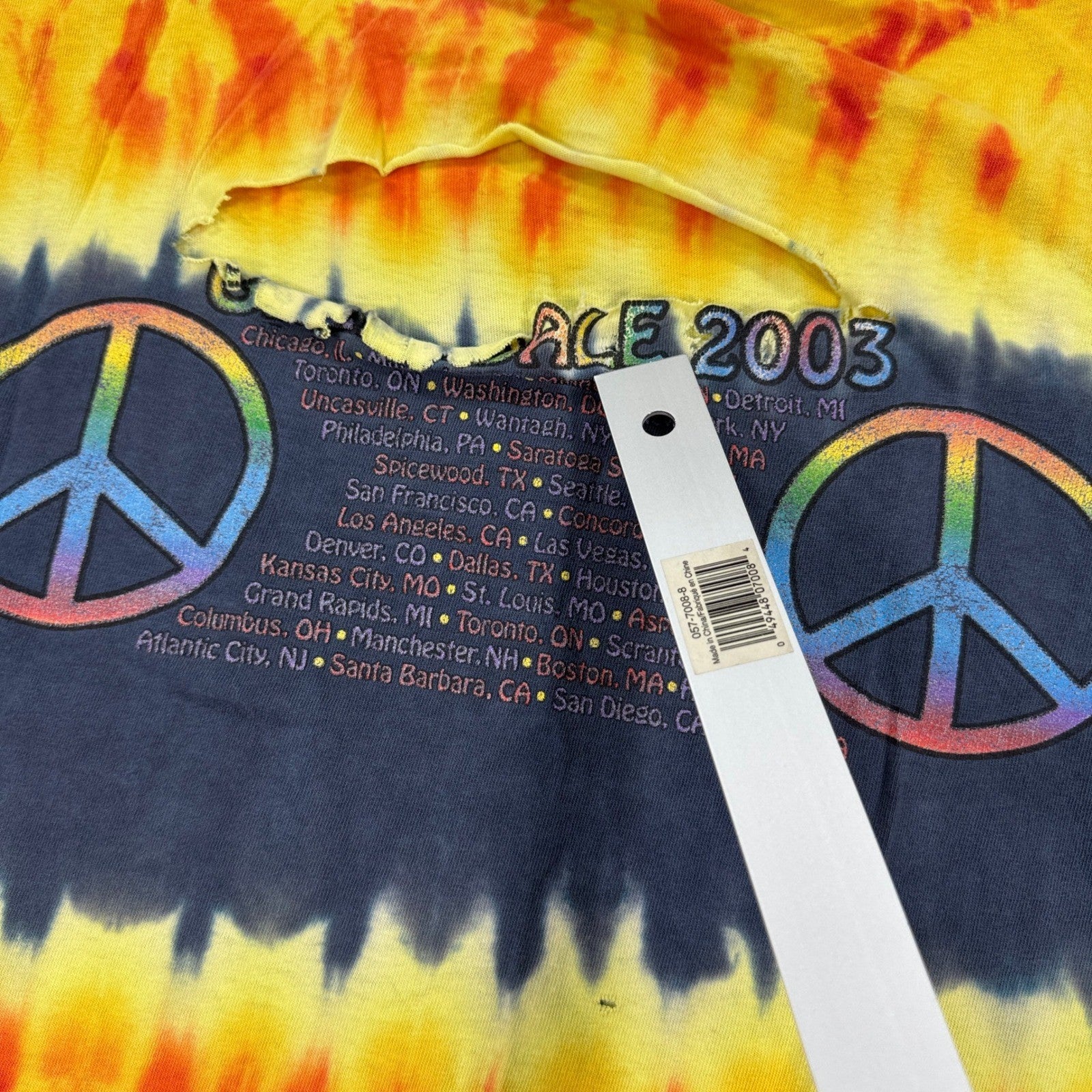 Vintage Neil Young Crazy Horse Band Tour T Shirt Medium Tie Dye Thrashed