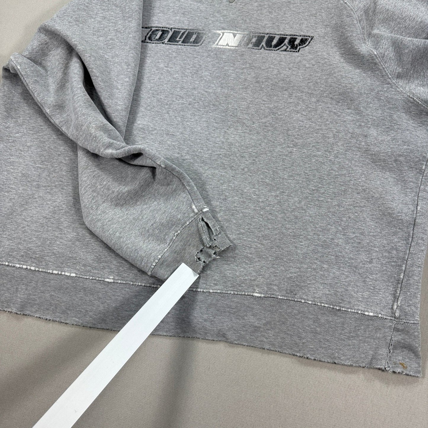 VIntage Old Navy Sweatshirt Distressed Faded Spell Out Mens 2XL Crewneck Y2K