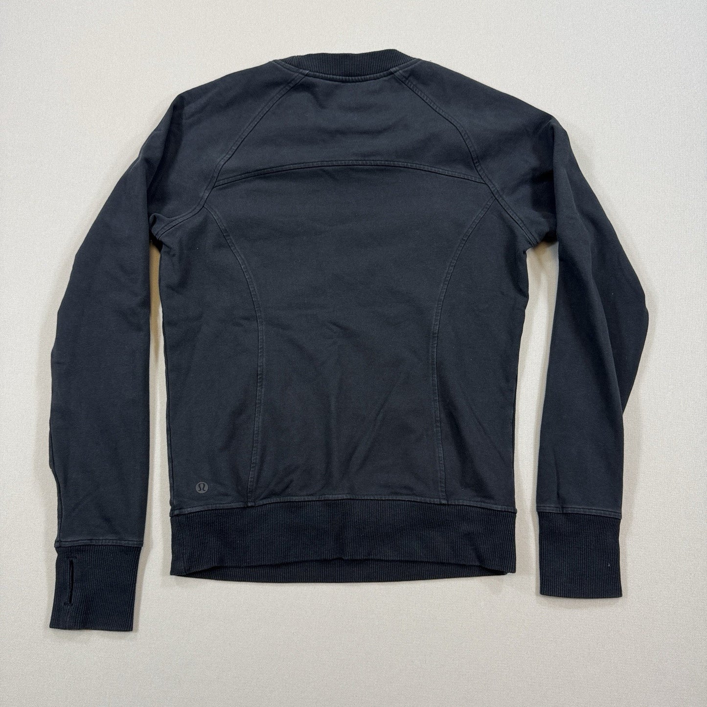 Lululemon Scuba Sweater Womens Size 4 Black Pullover Crew Neck Pockets Stretch