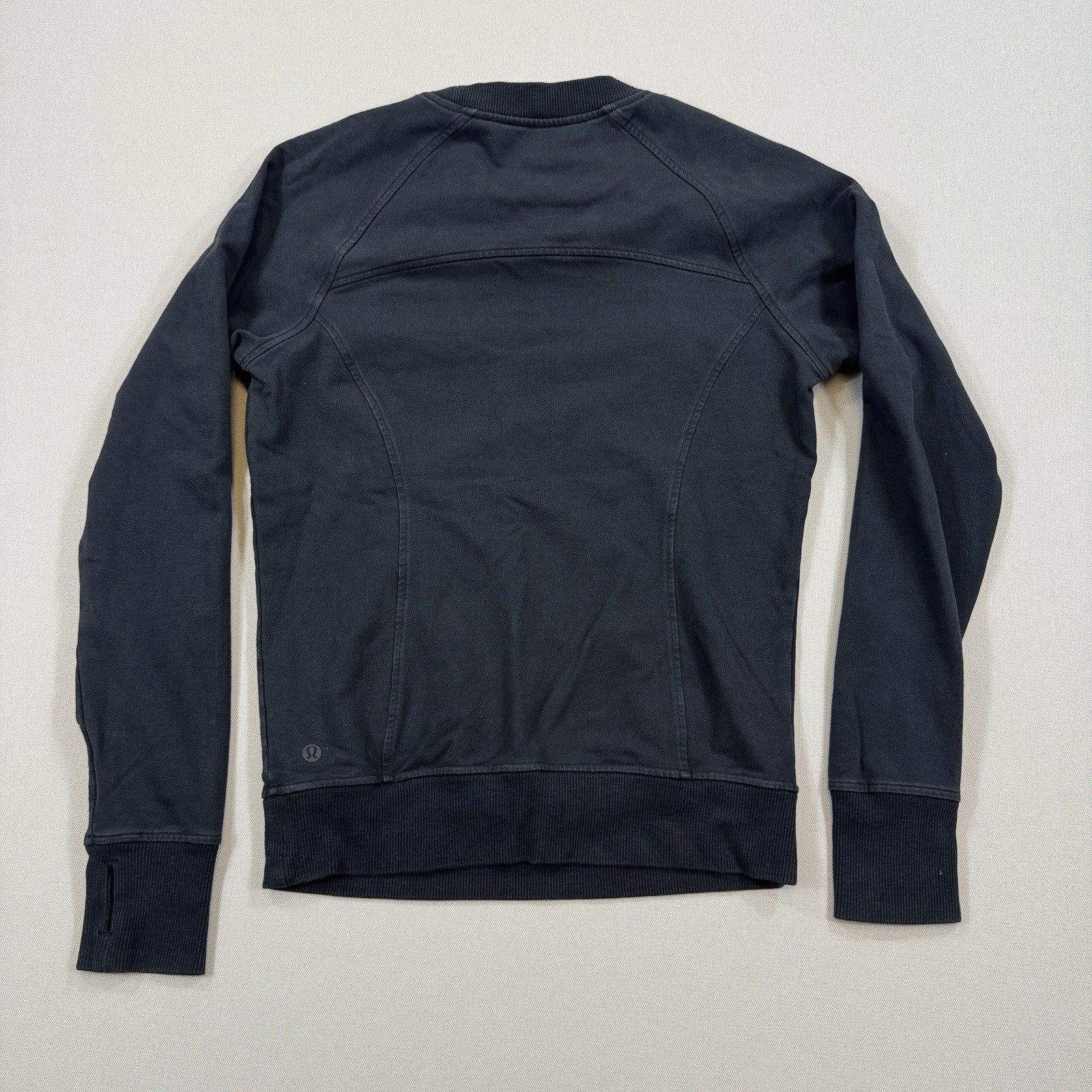 Lululemon Scuba Sweater Womens Size 4 Black Pullover Crew Neck Pockets Stretch