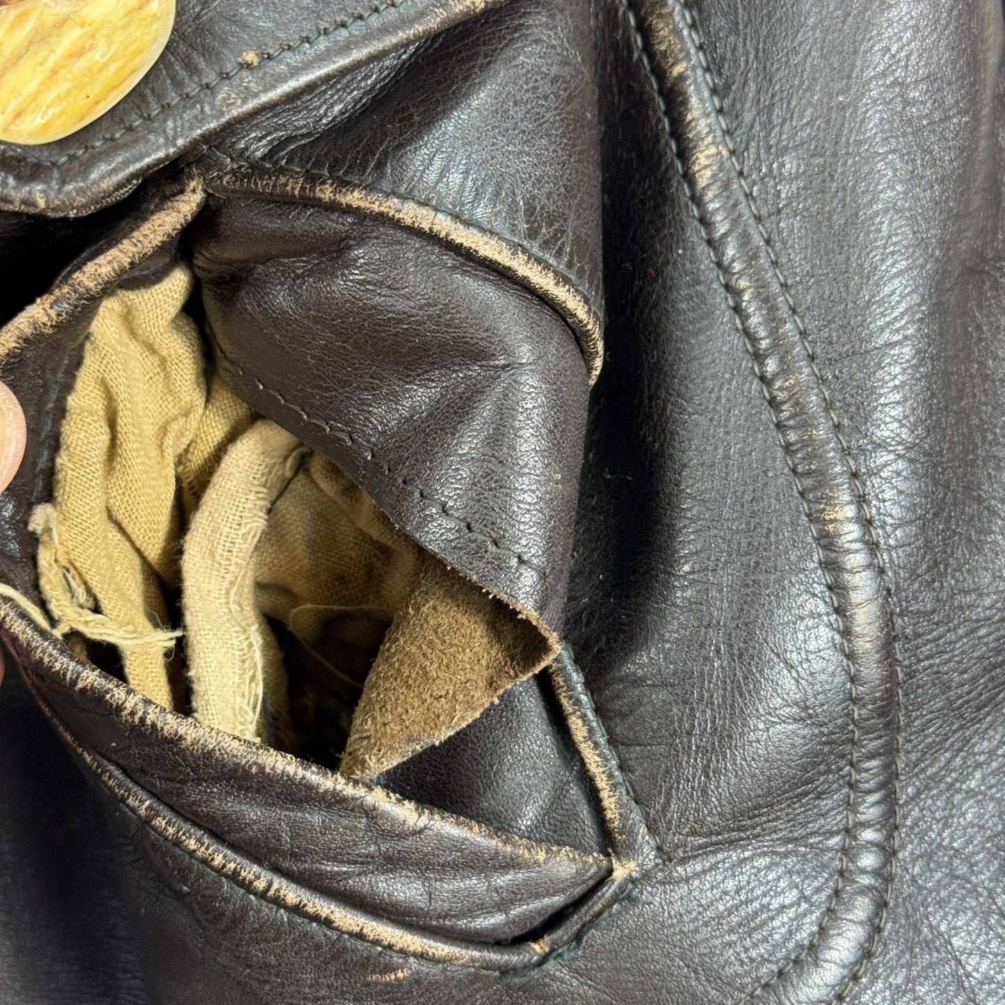 Vintage Super RARE Schott Bros Leather Coat Toggle Closure Mens Large Dark Brown