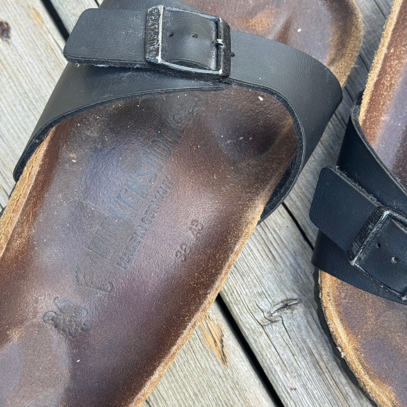 Birkenstock US 8 Madrid One Strap Black Slip On Slides Sandals Womens 36