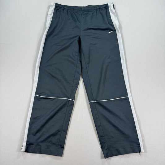 Vintage Nike Gray Track Pants mens XL White Stripe Zipper Hem Jogger Training