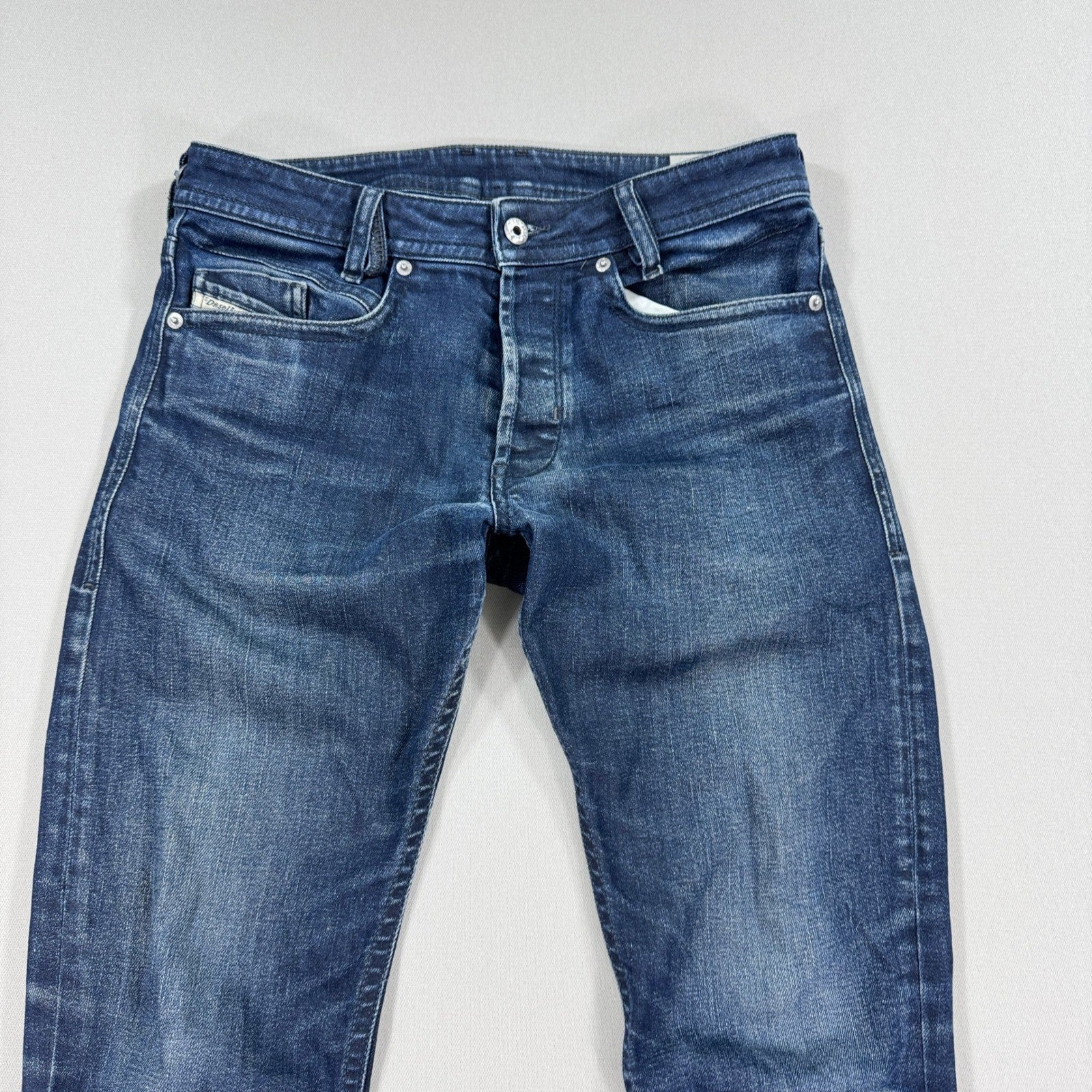 Diesel Akee Jeans Stretch mens 30x28 Regular Slim Tapered Leg Blue Denim 0835N