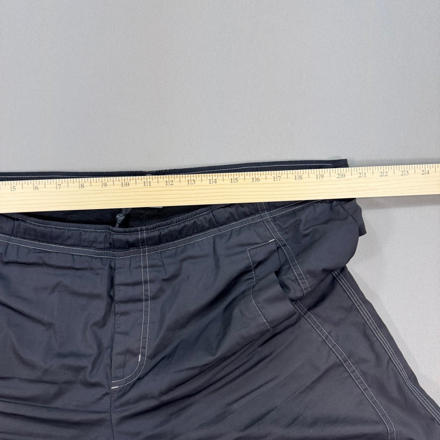 Vintage Nike Nylon Track Pants Wide Leg mens Large Windbreaker Drawstring Black