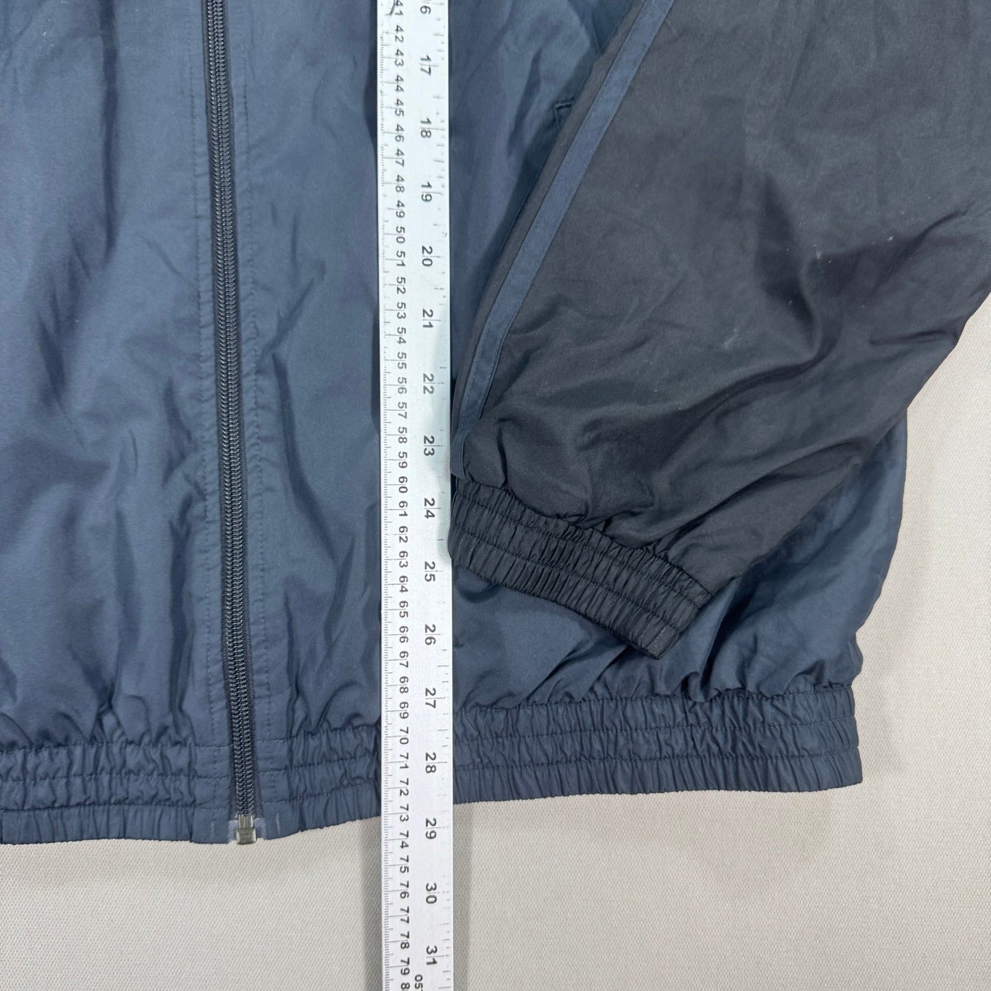 Adidas Track Jacket mens XL Black Gray Full Zip Windbreaker 2010 Lined