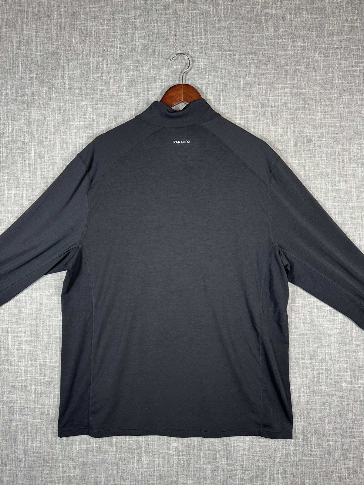 Paradox mens Merino Blend Base Layer Top 1/4 Zip Long Sleeve Black 2XL