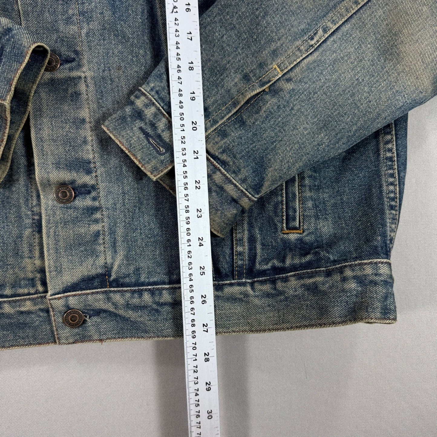 Vintage Levi's Signature Blanket Lined Jacket Womens XL Blue Denim Plaid Flannel