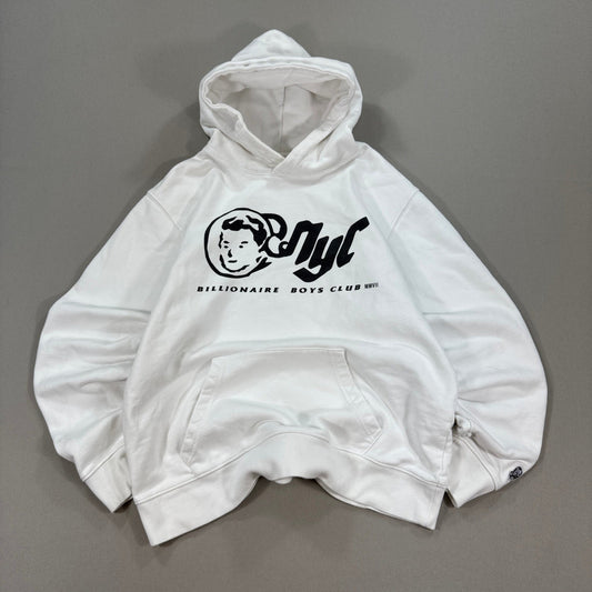 Billionaire Boys Club Hoodie NYC Nerd Neptunes Graphic Mens Large White Pullover
