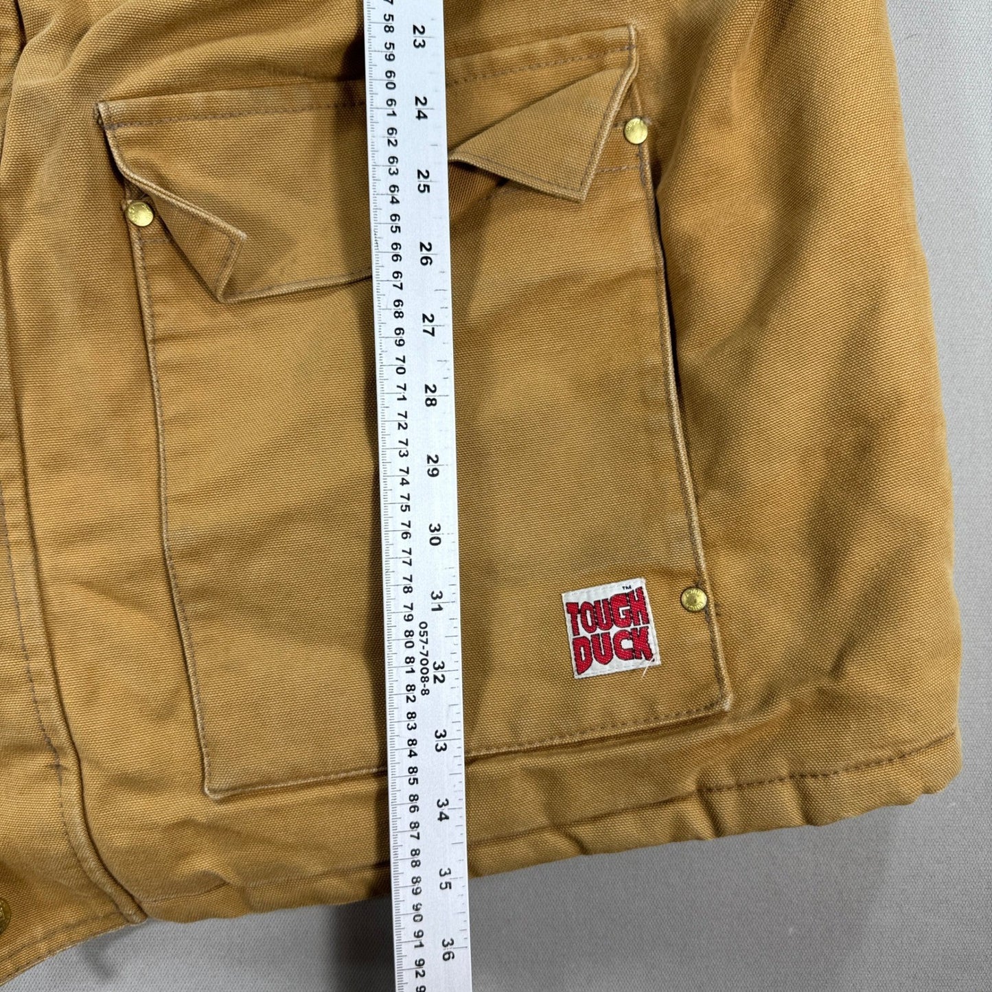 Vintage Tough Duck Chore Jacket mens 2XL Brown Canvas Barn Coat Insulated Lined