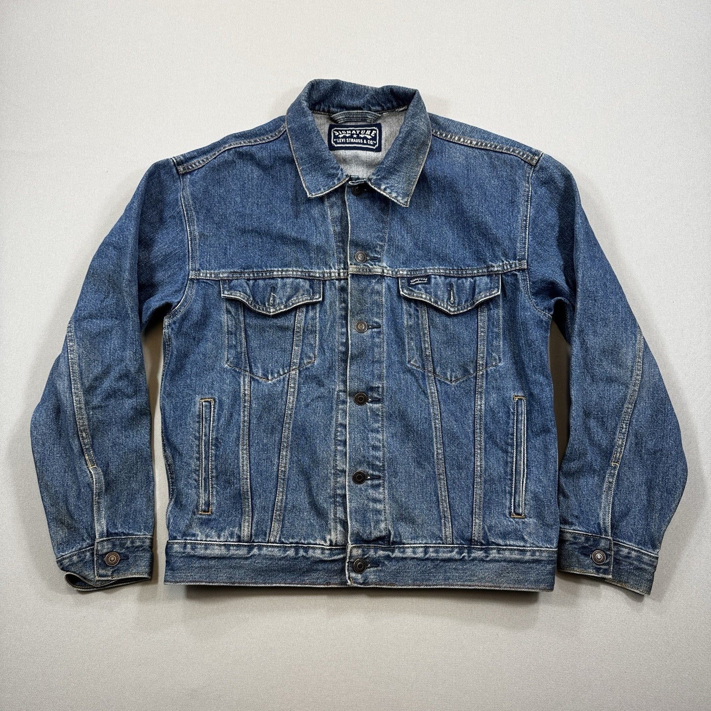 Levi's Signature C704 Jacket mens Medium Blue Denim Button