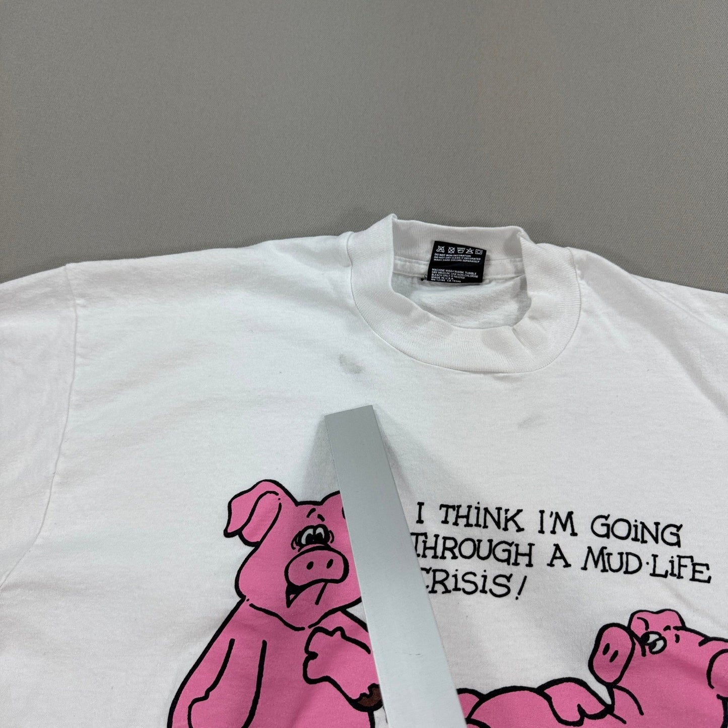 Vintage 1991 Mudlife Crisis Funny Graphic Tee Large Single Stitch Made In USA