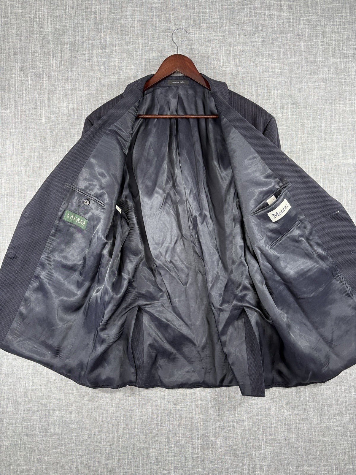 Ralph Lauren Suit Jacket Mens 46 Gray Luxury Formal Blazer Moores